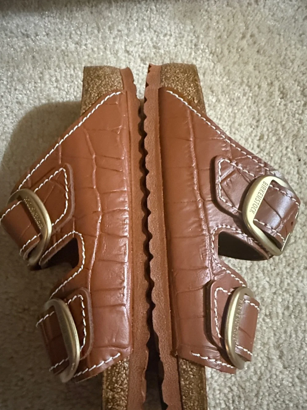 NWOT Birkenstock Staud collab Arizona Big Buckle Croc Slide Sandal size 40 - Picture 7 of 13